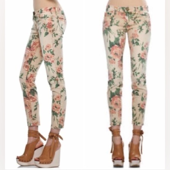 Current/Elliott Pants - CURRENT/ELLIOTT HAYSTACK FLORAL THE STILETTO SKINNY ANKLE JEANS US 29